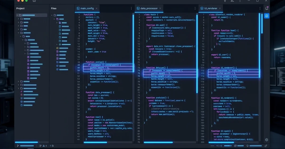 Cursor IDE Composer window open with multi-file AI edit in progress, dark theme, high contrast